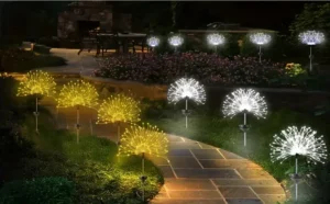 Solar-Powered Waterproof Firework Garden Lights With Remote Control & 8 Lighting Modes
