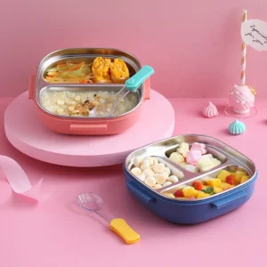 500ml Stainless Steel Insulated Lunch Box – Leakproof Bento Food Container with Compartments for Kids & Toddlers