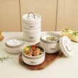 Insulated Lunch Box with 3 Stackable Containers – Portable Food Storage for Adults and Kids