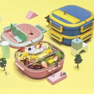 500ml Stainless Steel Insulated Lunch Box – Leakproof Bento Food Container with Compartments for Kids & Toddlers