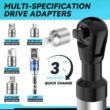 Offset Impact Extension Wrench Set with 4 Socket Adapters and 1/2 Inch Drill Adapter for Auto Repair & Tight Spaces
