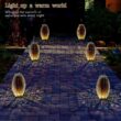 Hanging Solar Lantern Outdoor – Waterproof Metal Solar Garden Light with Handle for Patio & Pathway