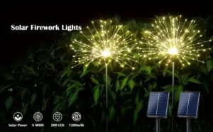 Solar-Powered Waterproof Firework Garden Lights With Remote Control & 8 Lighting Modes