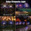 Solar-Powered Waterproof Firework Garden Lights With Remote Control & 8 Lighting Modes