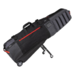 Sun Mountain ClubGlider Meridian Golf Travel Bag - 4-Wheel Rolling System, Extendable & Retractable Legs, Black-Steel-Red