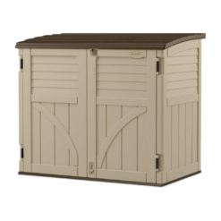 Suncast Horizontal Shed, Compact Outdoor Storage System, 34 Cu. Ft. Capacity, Sand & Slate