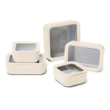 Caraway 13pc Glass Food Storage Container Set - Easy to Store, Non Toxic Lunch Box - with Glass Lids - Includes Storage Organizer - Cream