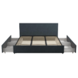 GZMR King Navy Bed Frame Storage with Headboard