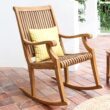 Cambridge Casual Mosko Natural Teak Wood Frame Rocking Chair with Slat Seat