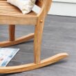 Cambridge Casual Mosko Natural Teak Wood Frame Rocking Chair with Slat Seat