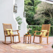 Cambridge Casual Mosko Natural Teak Wood Frame Rocking Chair with Slat Seat