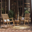 Cambridge Casual Mosko Natural Teak Wood Frame Rocking Chair with Slat Seat