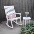 Cambridge Casual Bonn White Mahogany Wood Frame Rocking Chair with Slat Seat