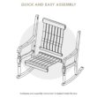 Cambridge Casual Bonn White Mahogany Wood Frame Rocking Chair with Slat Seat