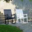 Cambridge Casual Bonn Black Wood Frame Rocking Chair with Slat Seat