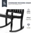 Cambridge Casual Bonn Black Wood Frame Rocking Chair with Slat Seat