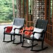 Cambridge Casual Bonn Black Wood Frame Rocking Chair with Slat Seat