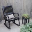 Cambridge Casual Bonn Black Wood Frame Rocking Chair with Slat Seat