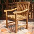 Cambridge Casual Colton Natural Teak Wood Frame Stationary Dining Chair with Slat Seat