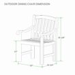Cambridge Casual Colton Natural Teak Wood Frame Stationary Dining Chair with Slat Seat
