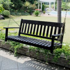 Cambridge Casual Thames 2 -person Black Mahogany Wood Outdoor Swing