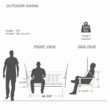 Cambridge Casual Thames 2 -person Black Mahogany Wood Outdoor Swing