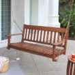 Cambridge Casual Thames 2 -person Natural Brown Mahogany Wood Outdoor Swing