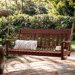 Cambridge Casual Thames 2 -person Natural Brown Mahogany Wood Outdoor Swing