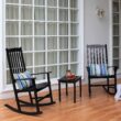 Cambridge Casual Thames Set of 2 Black Mahogany Wood Frame Rocking Chair with Slat Seat