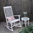 Cambridge Casual Thames Set of 2 White Mahogany Wood Frame Rocking Chair with Slat Seat