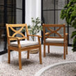 Cambridge Casual Chester Unfinished Teak Wood Wood Frame Stationary Dining Chair with Beige Slat Seat