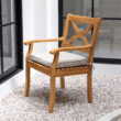 Cambridge Casual Chester Unfinished Teak Wood Wood Frame Stationary Dining Chair with Beige Slat Seat