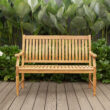 Cambridge Casual Savoy 49.25-in W x 36.75-in H Unfinished Wood Teak Garden Bench