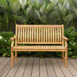 Cambridge Casual Savoy 49.25-in W x 36.75-in H Unfinished Wood Teak Garden Bench
