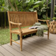 Cambridge Casual Savoy 49.25-in W x 36.75-in H Unfinished Wood Teak Garden Bench