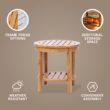 Cambridge Casual Heaton Teak Wood Round Outdoor End Table 18-in W x 18-in L