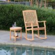 Cambridge Casual Heaton Teak Wood Round Outdoor End Table 18-in W x 18-in L