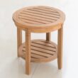 Cambridge Casual Heaton Teak Wood Round Outdoor End Table 18-in W x 18-in L