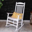 Cambridge Casual Vandal Set of 2 White Wood Frame Rocking Chair with Slat Seat