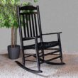 Cambridge Casual Vandal Set of 2 Black Wood Frame Rocking Chair with Slat Seat