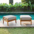Cambridge Casual Chester Natural Teak Wood Ottoman