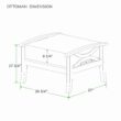 Cambridge Casual Chester Natural Teak Wood Ottoman