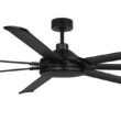 Harbor Breeze Megalodon 100-in Matte Black with Matte Black Blades Covered Outdoor Ceiling Fan Without Light and Wall Switch Included 7 -Blade