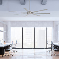 Harbor Breeze Megalodon 100-in Brushed Nickel with Matte Silver Blades Covered Outdoor Ceiling Fan Without Light and Wall Switch Included 7 -Blade