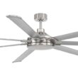 Harbor Breeze Megalodon 100-in Brushed Nickel with Matte Silver Blades Covered Outdoor Ceiling Fan Without Light and Wall Switch Included 7 -Blade