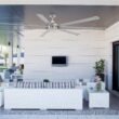 Harbor Breeze Megalodon 100-in Brushed Nickel with Matte Silver Blades Covered Outdoor Ceiling Fan Without Light and Wall Switch Included 7 -Blade
