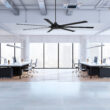 Harbor Breeze Megalodon 80-in Matte Black with Matte Black Blades Covered Outdoor Ceiling Fan Without Light and Wall Switch Included 7 -Blade