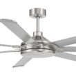 Harbor Breeze Megalodon 80-in Brushed Nickel with Matte Silver Blades Covered Outdoor Ceiling Fan Without Light and Wall Switch Included 7 -Blade