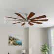 Harbor Breeze Henderson 72-in Galvanized with Rustic Weathered Oak Blades LED Covered Outdoor Ceiling Fan With Light and Remote Control Included 10 -Blade
