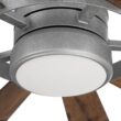 Harbor Breeze Henderson 72-in Galvanized with Rustic Weathered Oak Blades LED Covered Outdoor Ceiling Fan With Light and Remote Control Included 10 -Blade